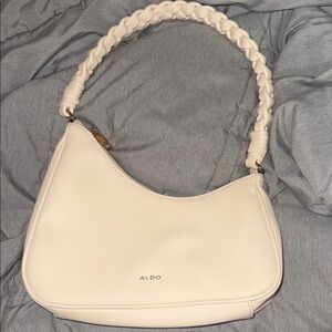 Aldo Cream Braided-Handle Shoulder Bag